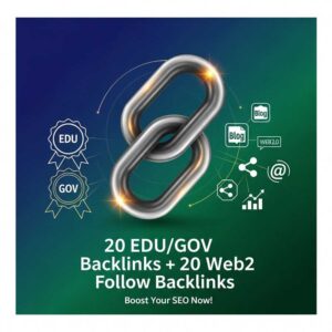 20 بک لینک (EDU/GOV) + 20 بک لینک web2 فالو