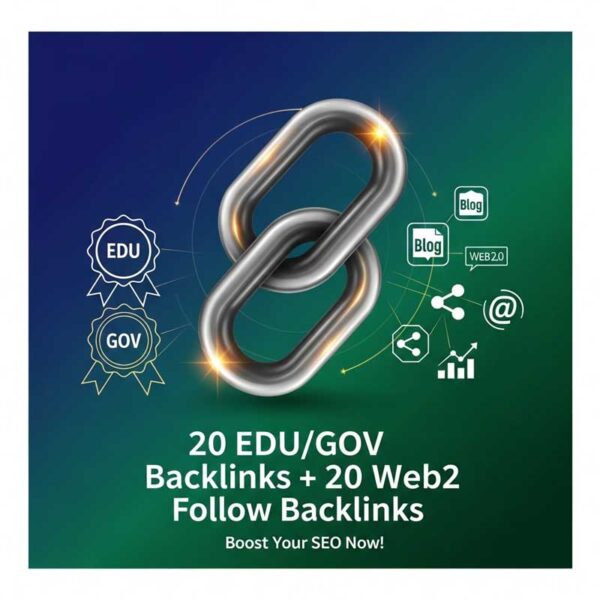 20 بک لینک (EDU/GOV) + 20 بک لینک web2 فالو